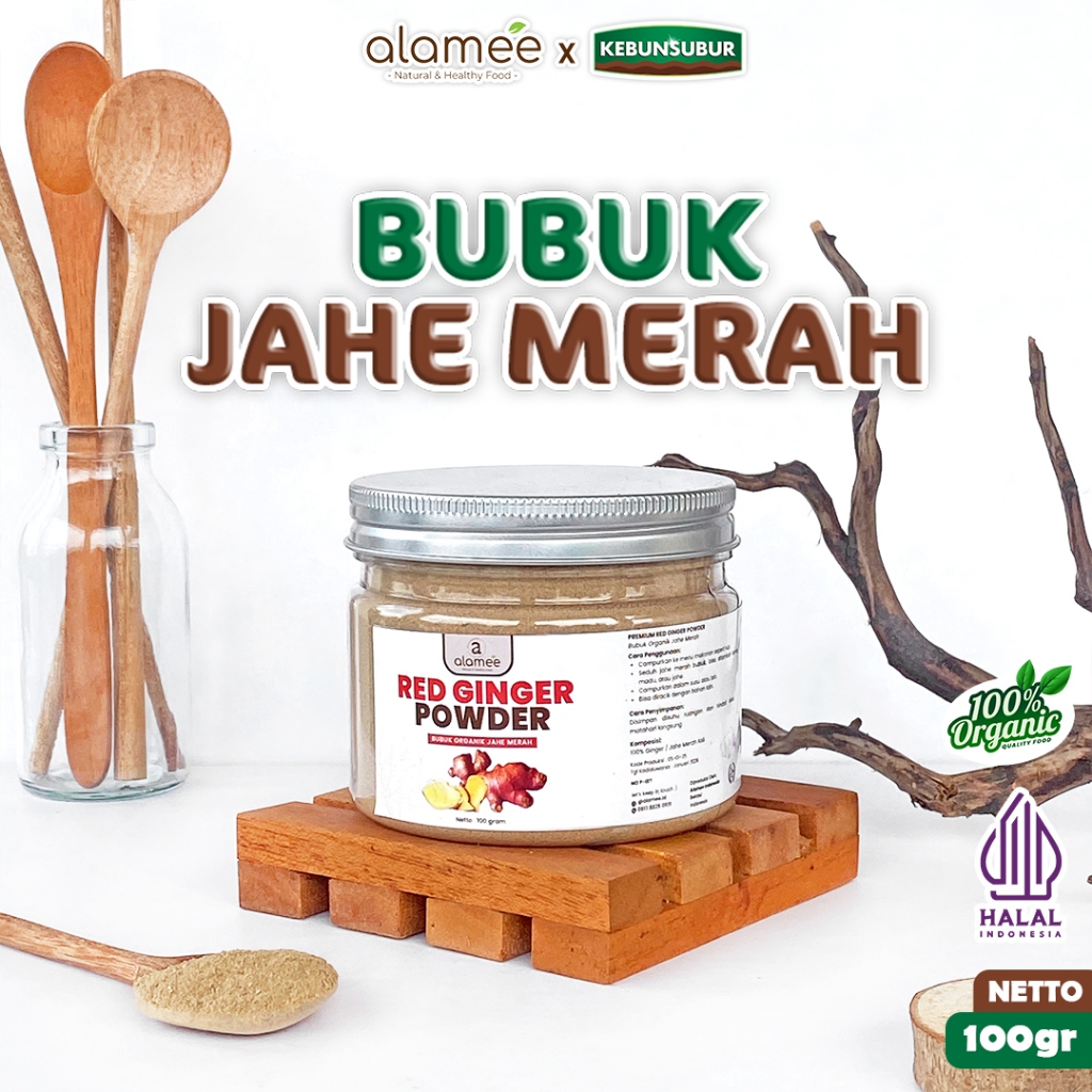 

ALAMEE Red Ginger Powder Premium Minuman Jahe Merah Bubuk Tanpa Campuran Sehat Serbuk Minuman 100gr kebunsurbur