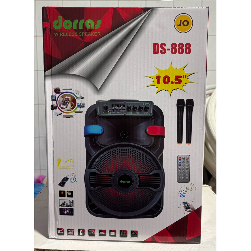 Speaker Aktif Fleco DS888 10.5 Inch / Speaker Karaoke Bluetooth Dorras DS888