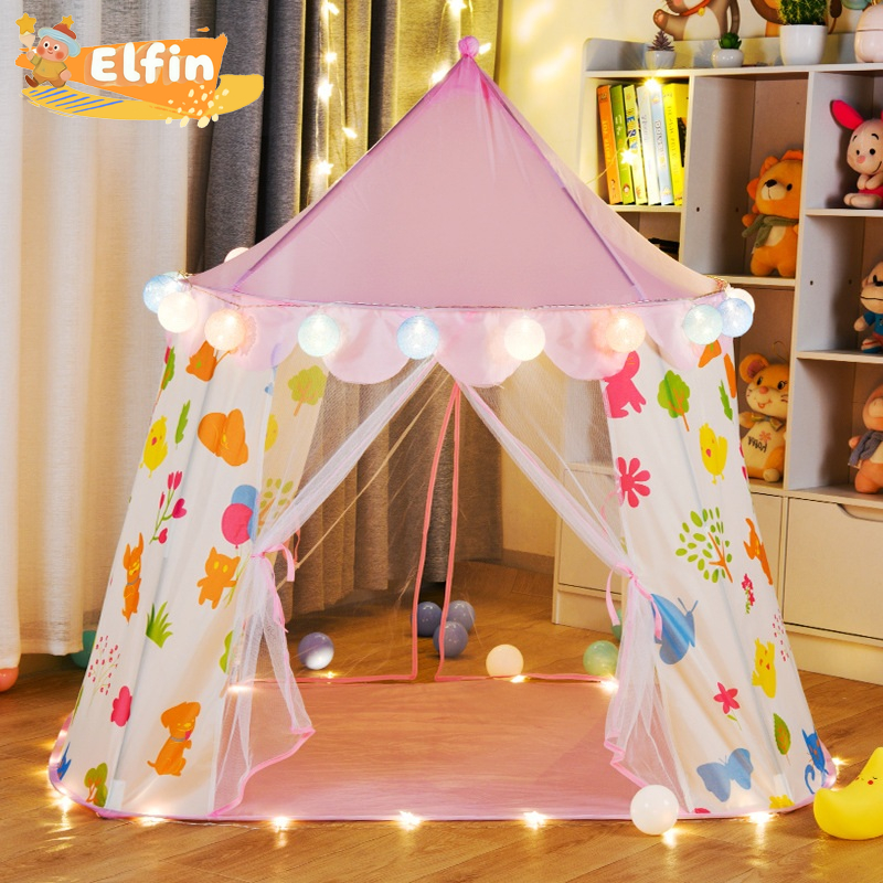 Tenda Anak Perempuan Jumbo Indoor Outdoor Pola Kartun Tenda Princess  Kecil Kastil Putri Portabel