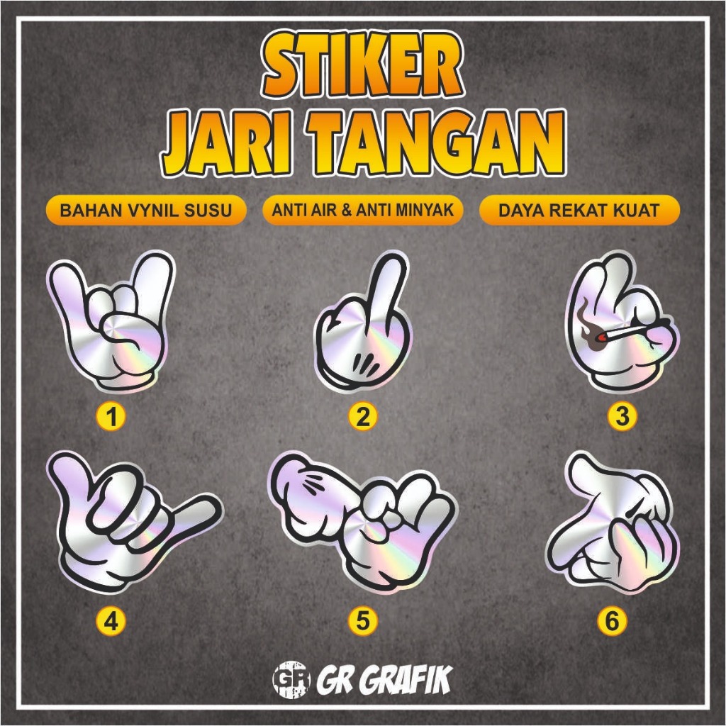 

STIKER JARI TANGAN HOLOGRAM/STIKER VINYL HOLOGRAM JARI TANGAN