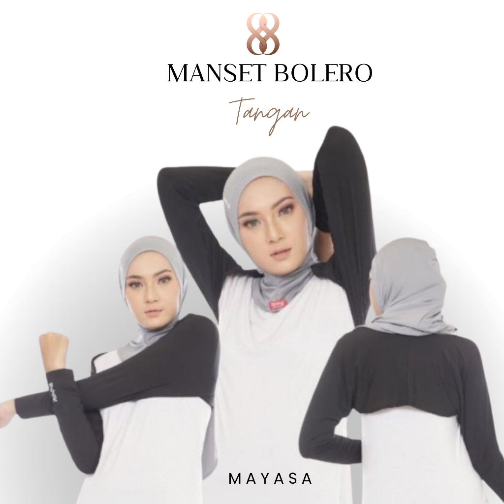 MAYASA HIJAB - Manset India Tangan Sambung Balero Crop Top Kimberly Lengan Panjang Wanita Bahan Jers