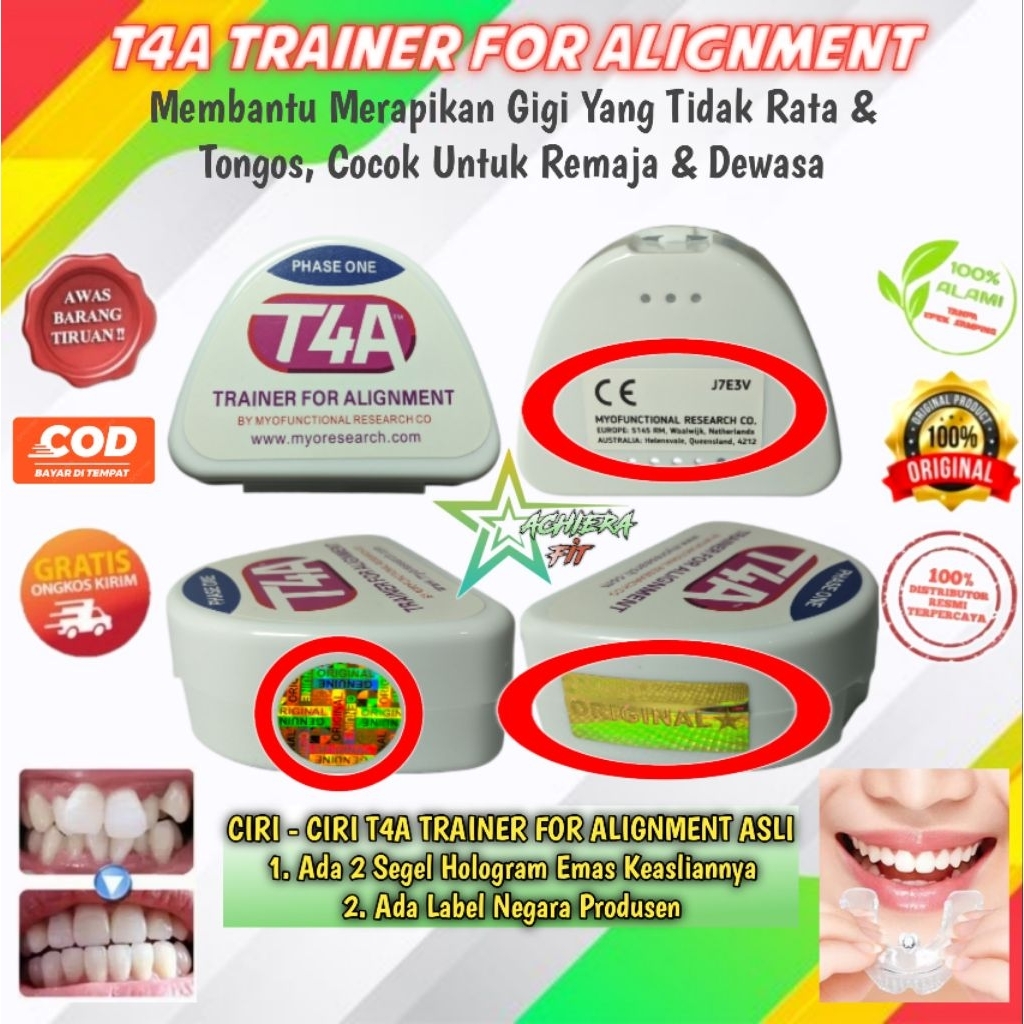 ORIGINAL - T4A TRAINER FOR ALIGNMENT MERAPIKAN GIGI BERANTAKAN, TONGOS, RENGGANG TERBAIK MYOFUNCTION