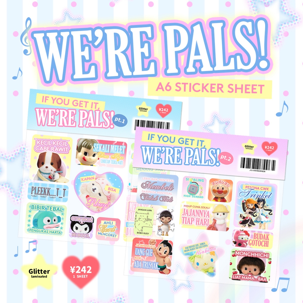 

WE’RE PALS! Transparent Sticker Sheet by JIYOJU