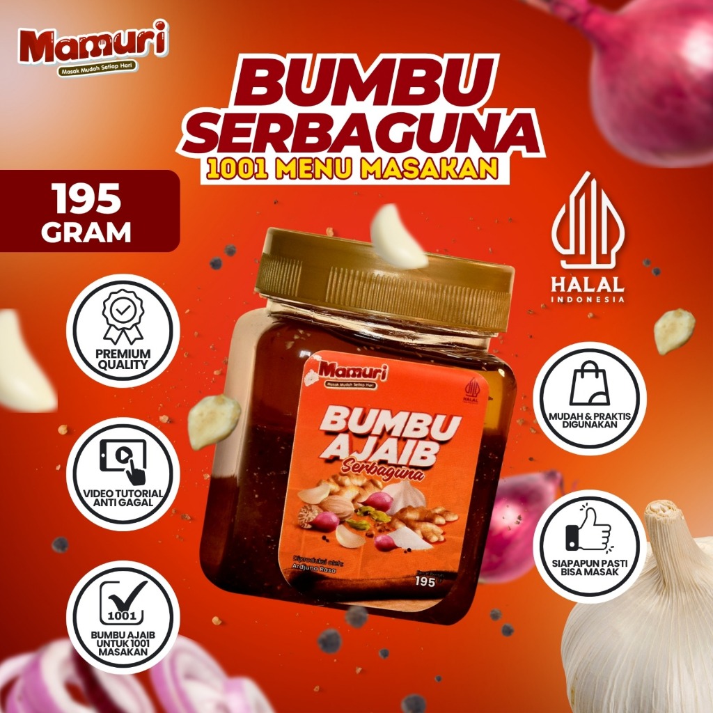 

Mamuri - Bumbu Masak Ajaib Bumbu Dapur Lengkap Serbaguna Masak Instan 195gr Halal