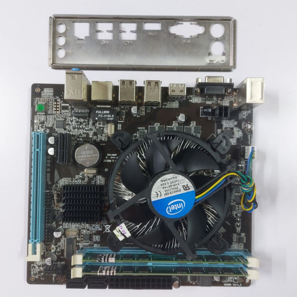 paket mainboard mini itx + prosessor i3 + memori 4GB + fan murah meriah seken