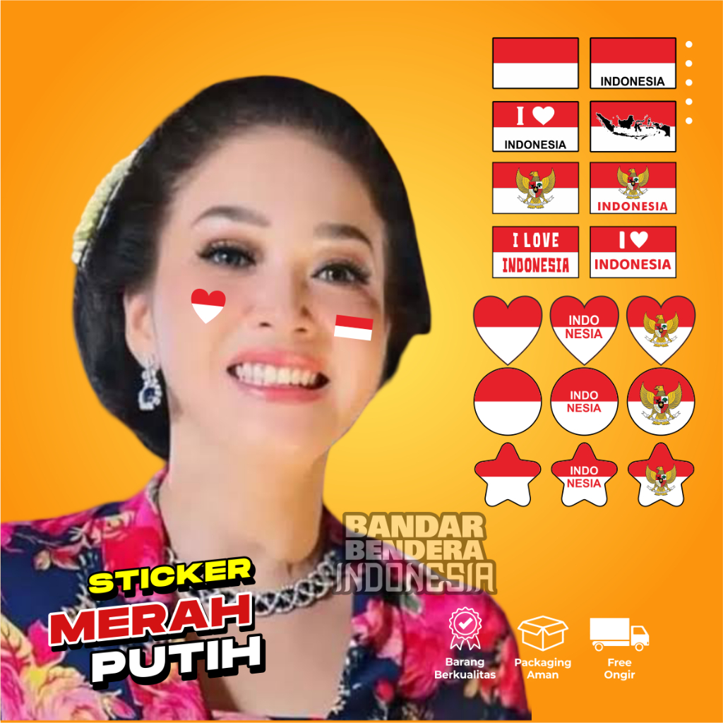 

Sticker pipi bendera merah putih indonesia satuan