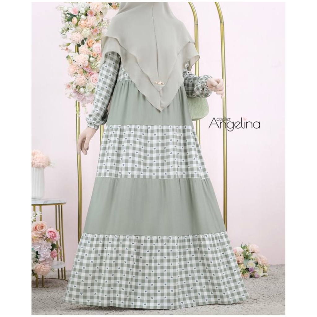 [SIAP KIRIM] BELLA DRESS LOVE IN PLAID SIZE L BY ATELIER ANGELINA