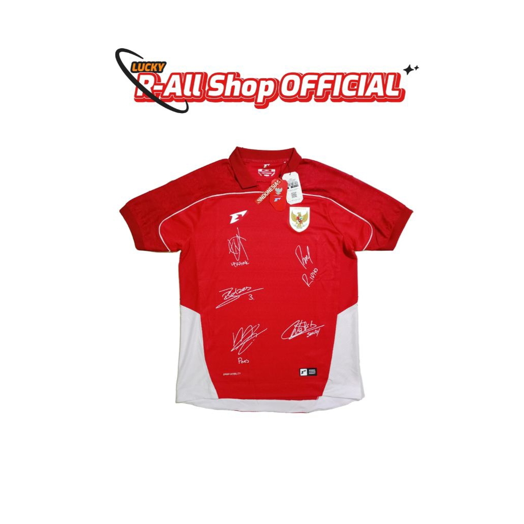 Erspo Jersey Timnas 2025 Bertanda Tangan pemain | Jersey Replica Home SS Men Red White