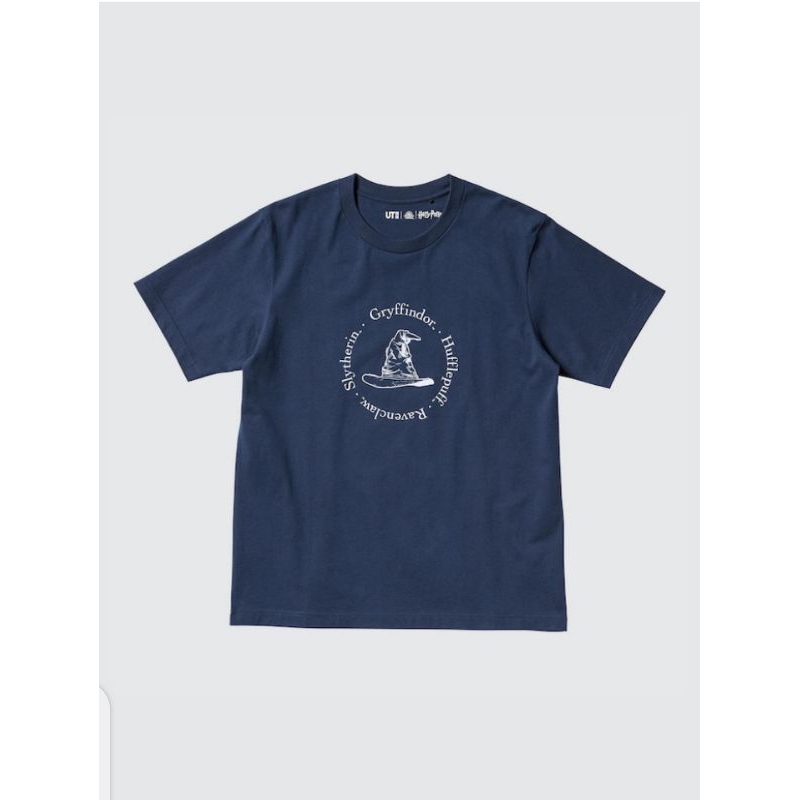 Jastip Sale New Uniqlo UT Hogwarts Navy Tshirt | Harry Potter Gryffindor Slytherin Hufflepuff Ravenc