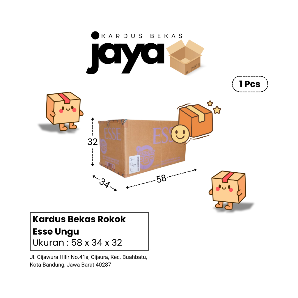 

Kardus Bekas Rokok Esse Ungu | Untuk Pindahan / Ekspedisi | Tebal & Rapi | 1 Pcs