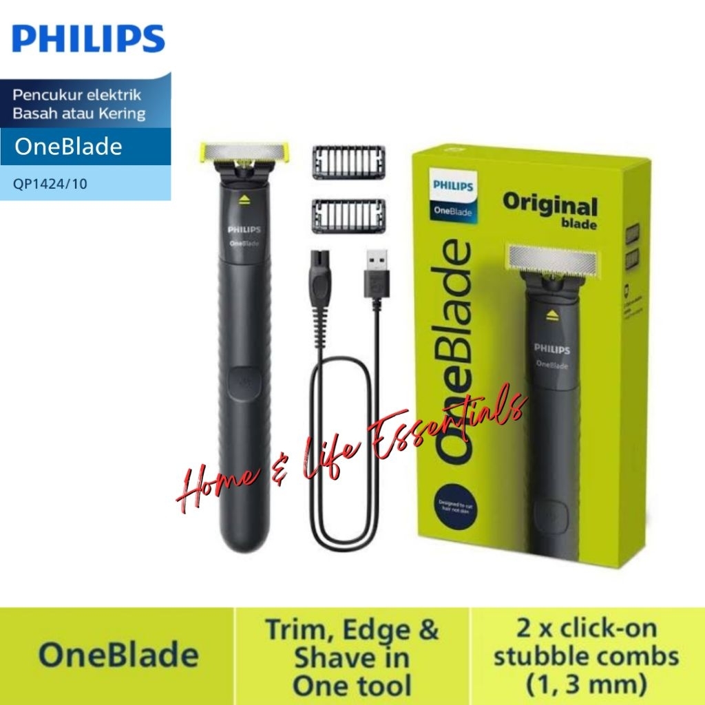 Alat Cukur Philips Oneblade QP1424/10 Pencukur Kumis Jenggot Philips