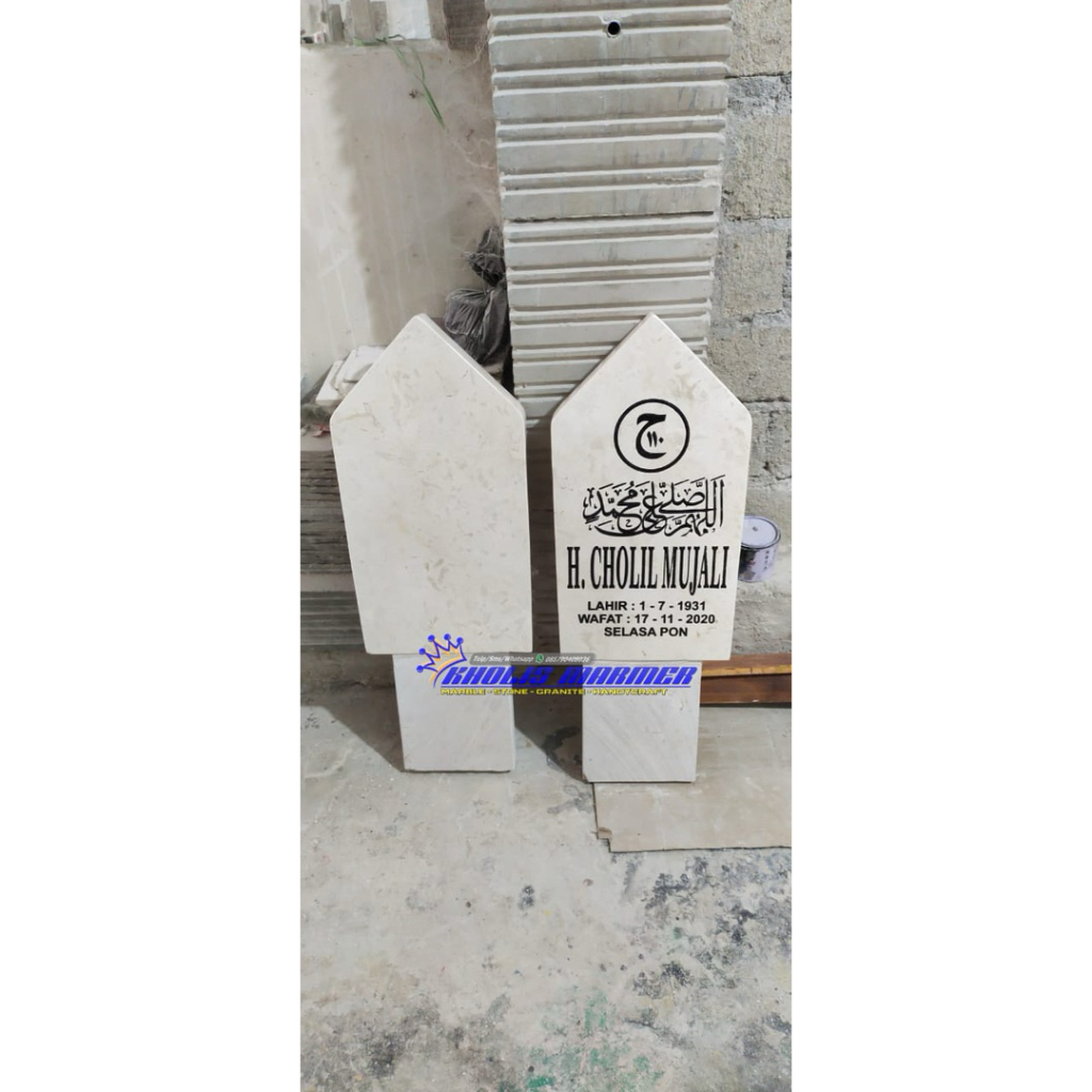 Batu Nisan Patok Tancap Full Batu Marmer
