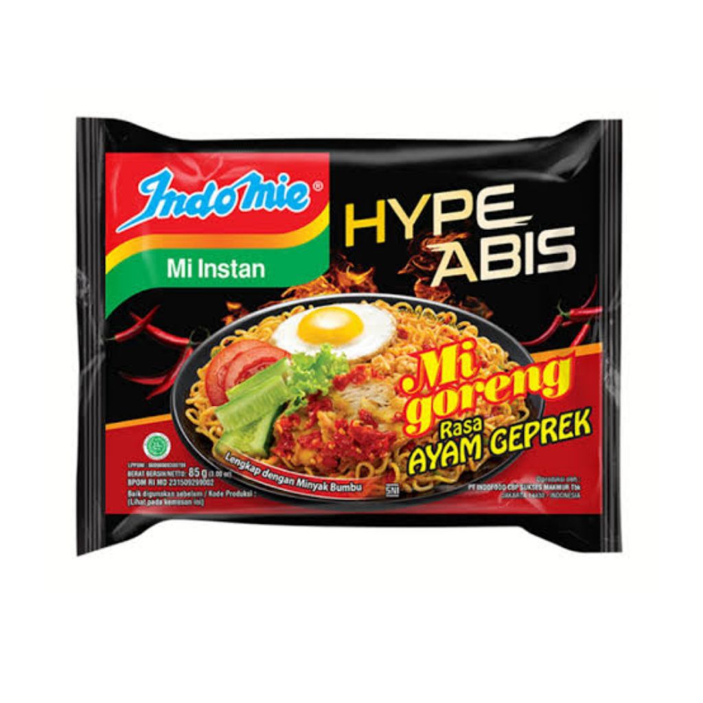 

Indomie Mie Instan Mi Goreng Hype Abis Rasa Ayam Geprek 85gram