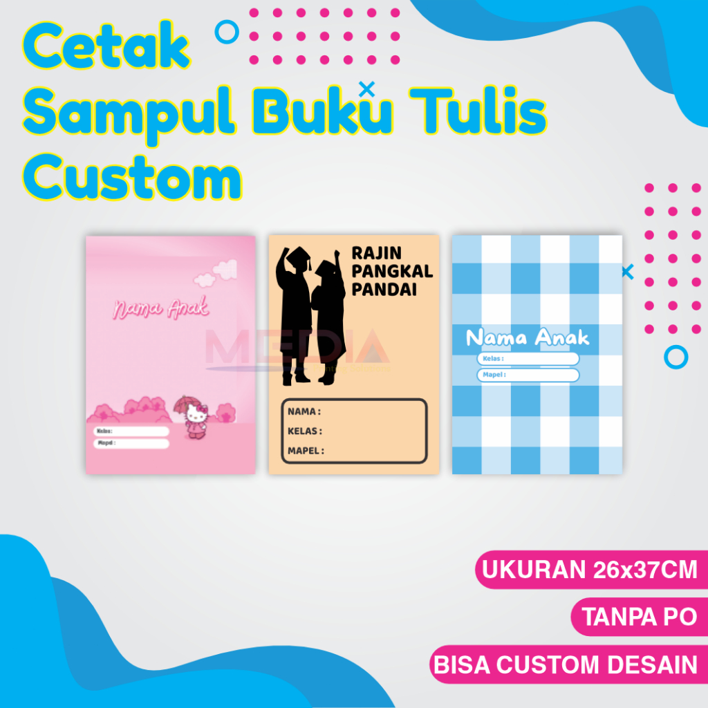 

[Tanpa PO] Sampul Buku Custom Nama dan Sekolah