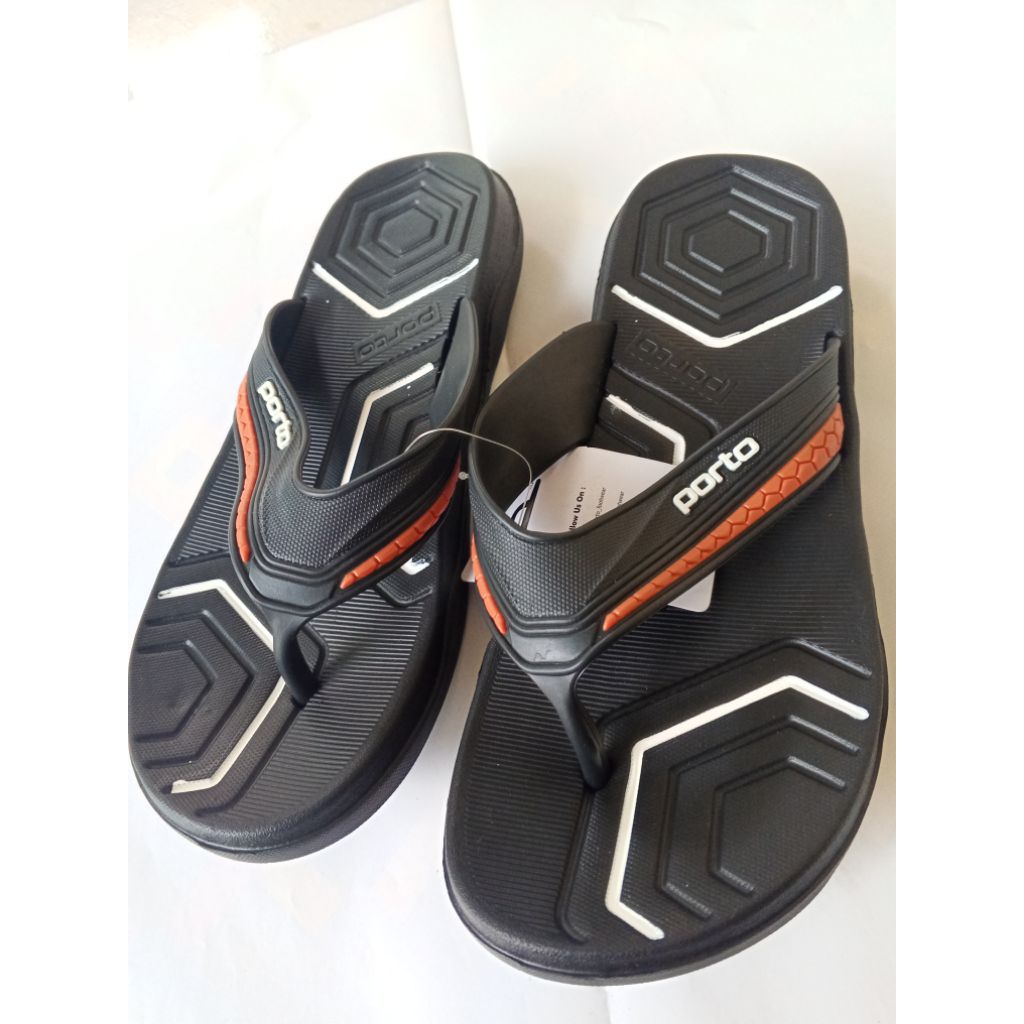 Sandal jepit karet garis porto/sandal pria dan wanita size39-44