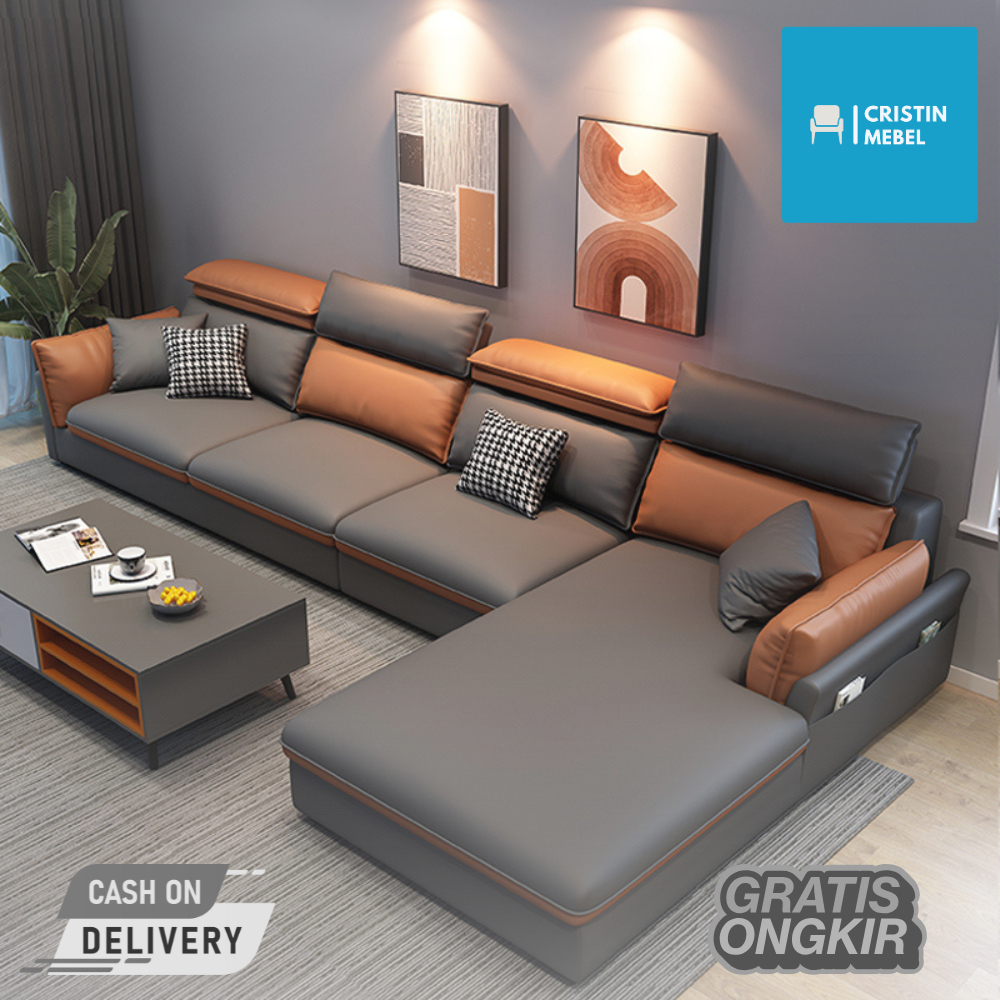 Sofa Minimalis Ruang Tamu Sofa L Sofa Kulit Mewah
