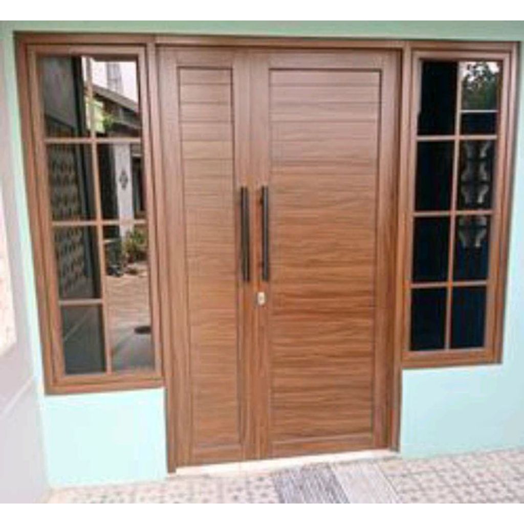 kusen gendong pintu dua alumunium serat kayu.jendela kanan.kiri ukuran L 230T 220 . gratis Peking ka