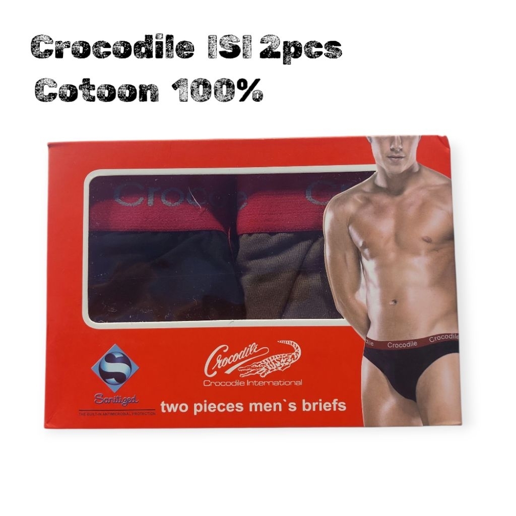2pcs Crocodile Kotak Merah | Cd Pria Crocodile Katun | Cd Pria Crocodile Original