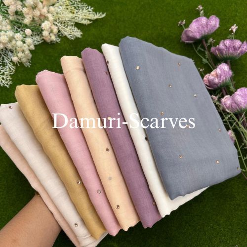 Hijab Segi Empat Paris Swarosvki Rose Gold || Paris Payet Tabur Swarosvki || Jilbab Paris Swarosvki