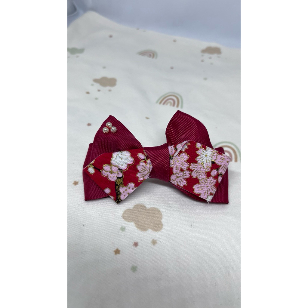 jepitan anak/jepitan merah maroon,jepitan pita merah maroon