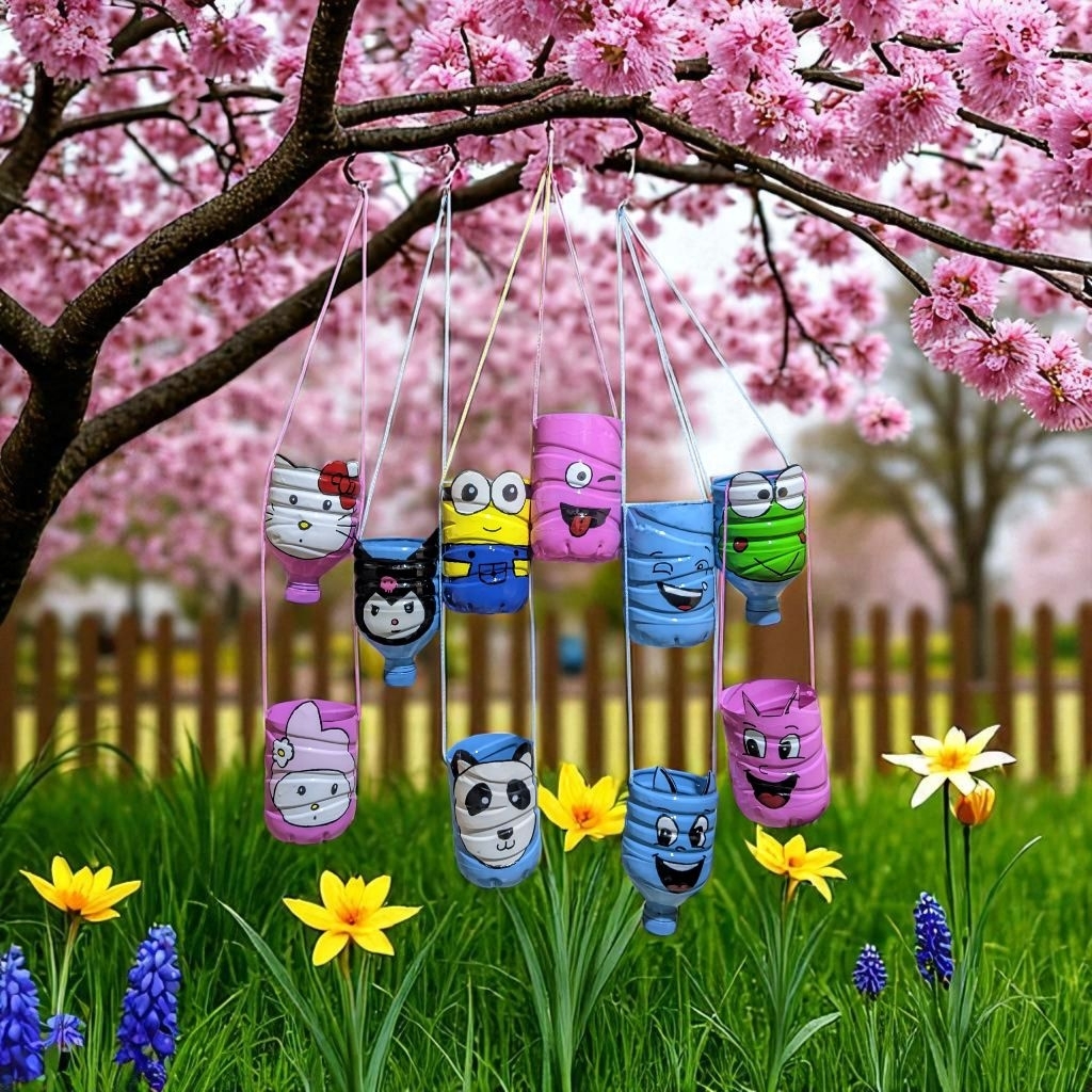 Vas Bunga / Pot Meja / Tempat Pensil Dari Botol Aqua Bekas 1'5 Liter,