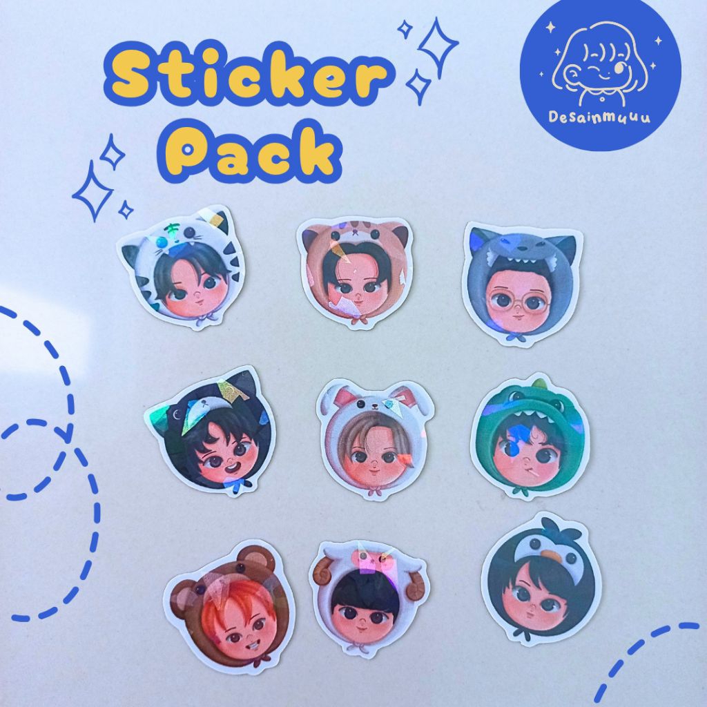 

EXO Chibi Sticker Pack – Holo broken glass by desainmuuu