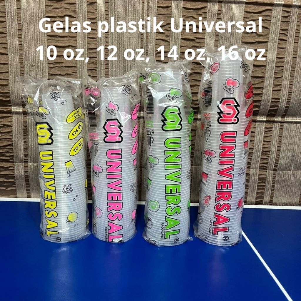 gelas plastik 10 oz 12 oz 14 oz 16oz | gelas universal | gelas os | gelas oz | gelas plastik