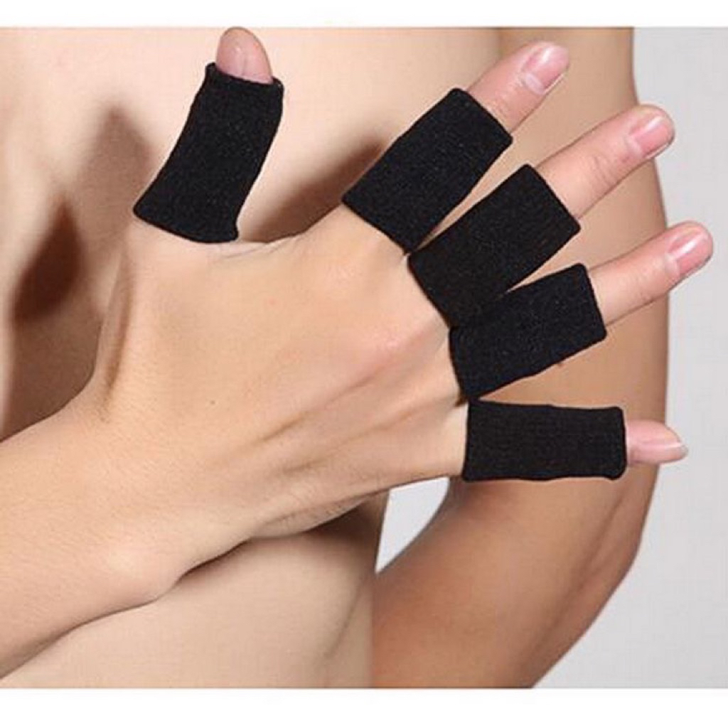 Finger Support Pelindung Jari Elastis Tebal / Deker Jari Gym Volly Basket Olahraga Pria Wanita