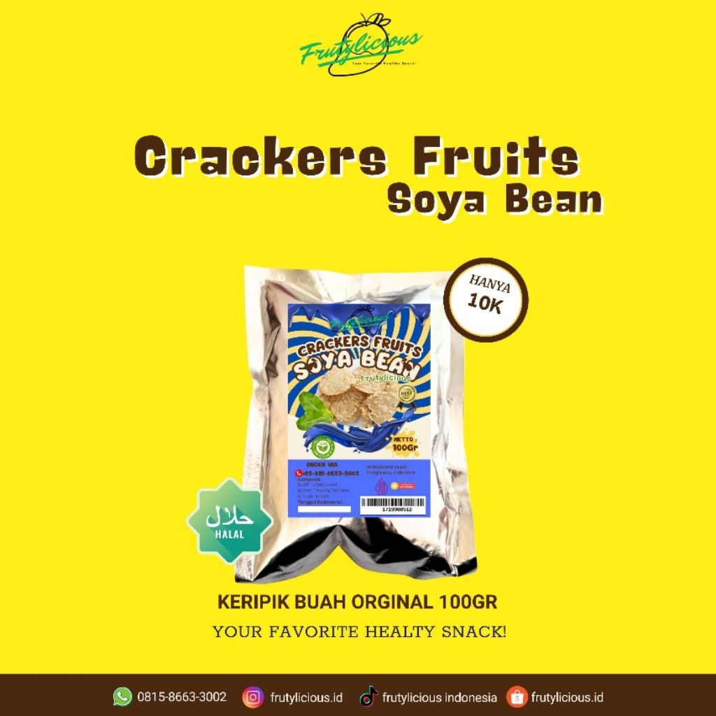 

Crackers Fruits Soya Bean Keripik Buah Orginal 100gr