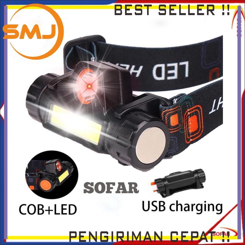 Senter Kepala LED Super Terang Charger High Power