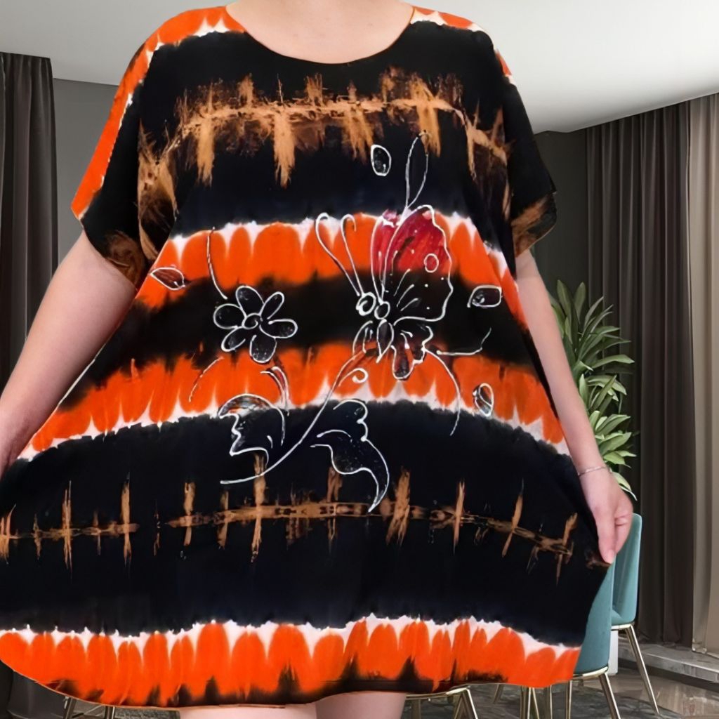 blouse/blus LD 141 CM big size 4XL baju cewek/wanita size jumbo atasan jumbo wanita/cewek motif tie 