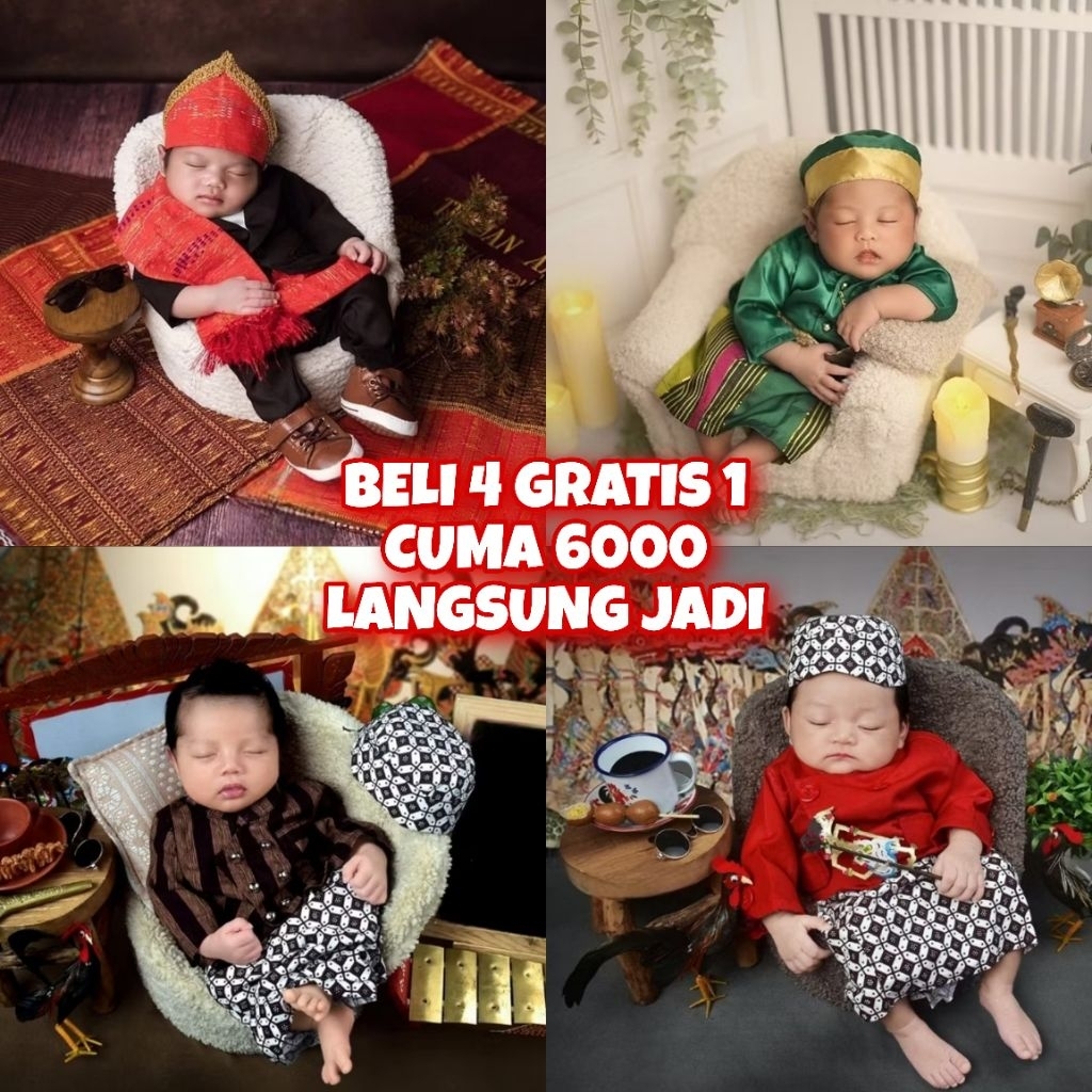( LANGSUNG JADI ) EDIT FOTO BAYI CEWEK COWOK TEMA ADAT NUSANTARA 1