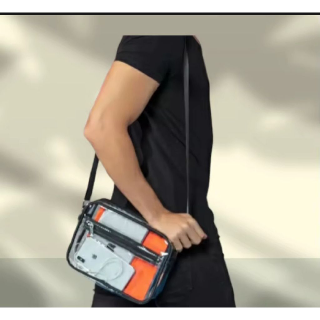 Tas selempang PVC transparan.wanita/pria