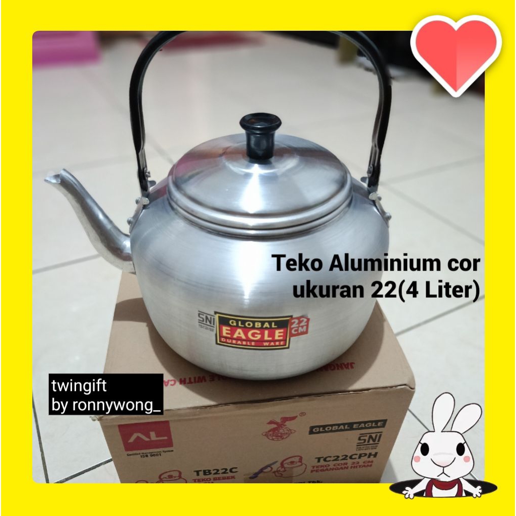 Teko Air Minum, Aluminium Cor, 22 cm/(4 Liter), Global Eagle.