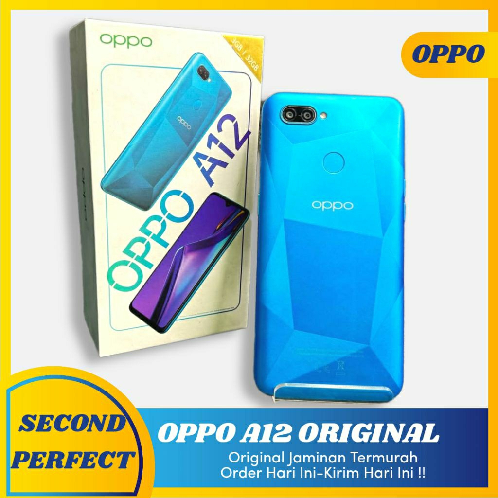 Oppo a12 3/32GB fulset second hp murah original
