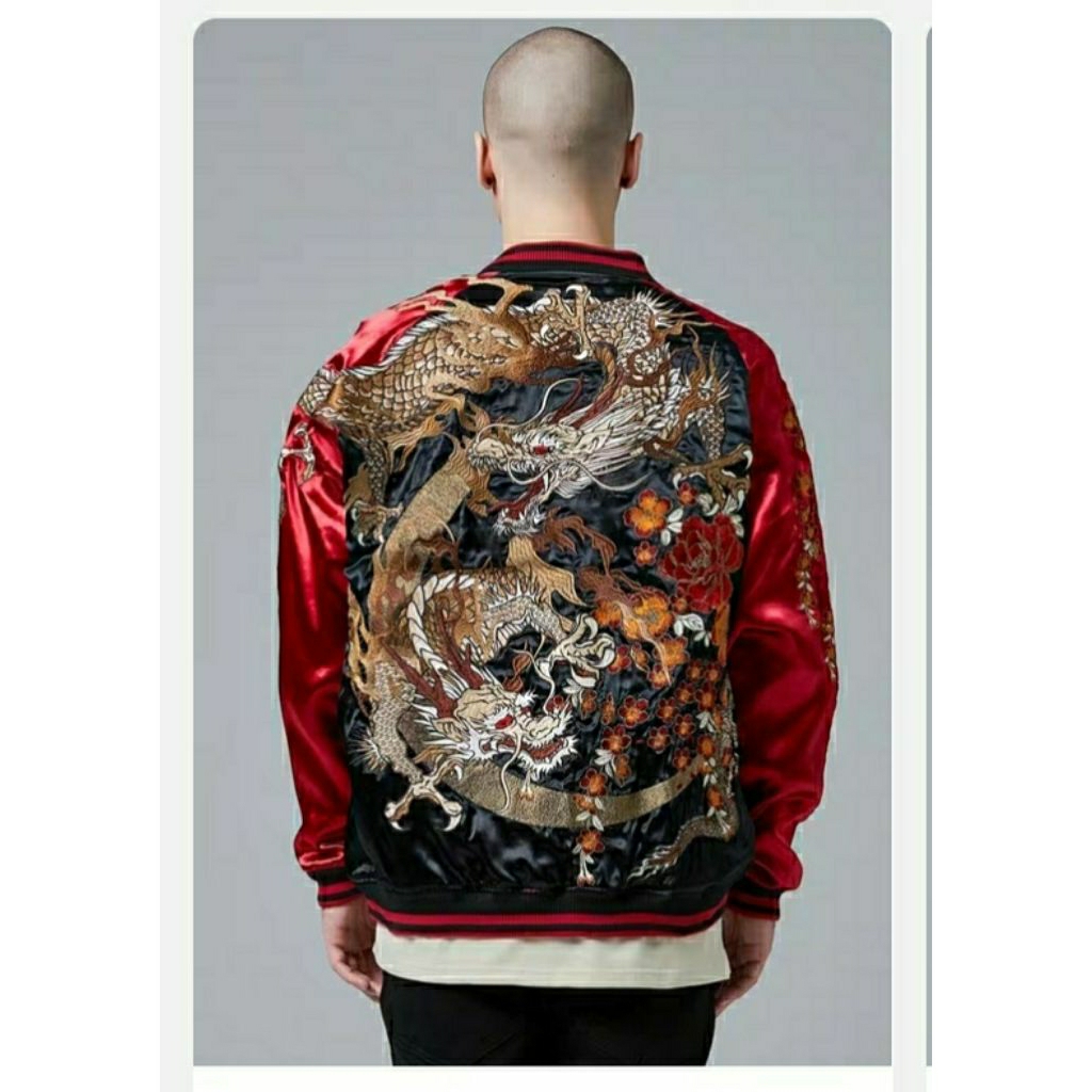 ORIGINAL JACKET SUKAJAN IMPORT TWIN DRAGON FULL BORDIR