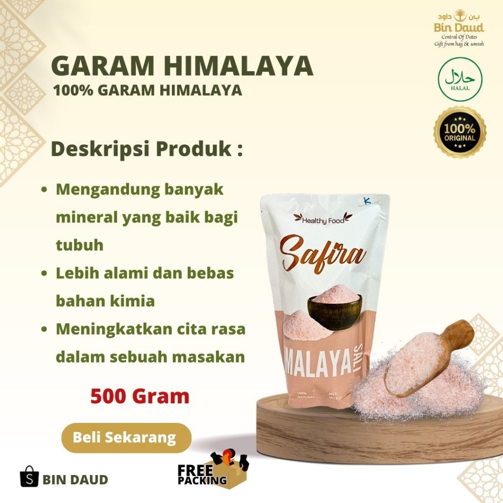 

Garam himalaya Pink Salt 200gr/500 gr/1kg-Natural/Asli/Repack