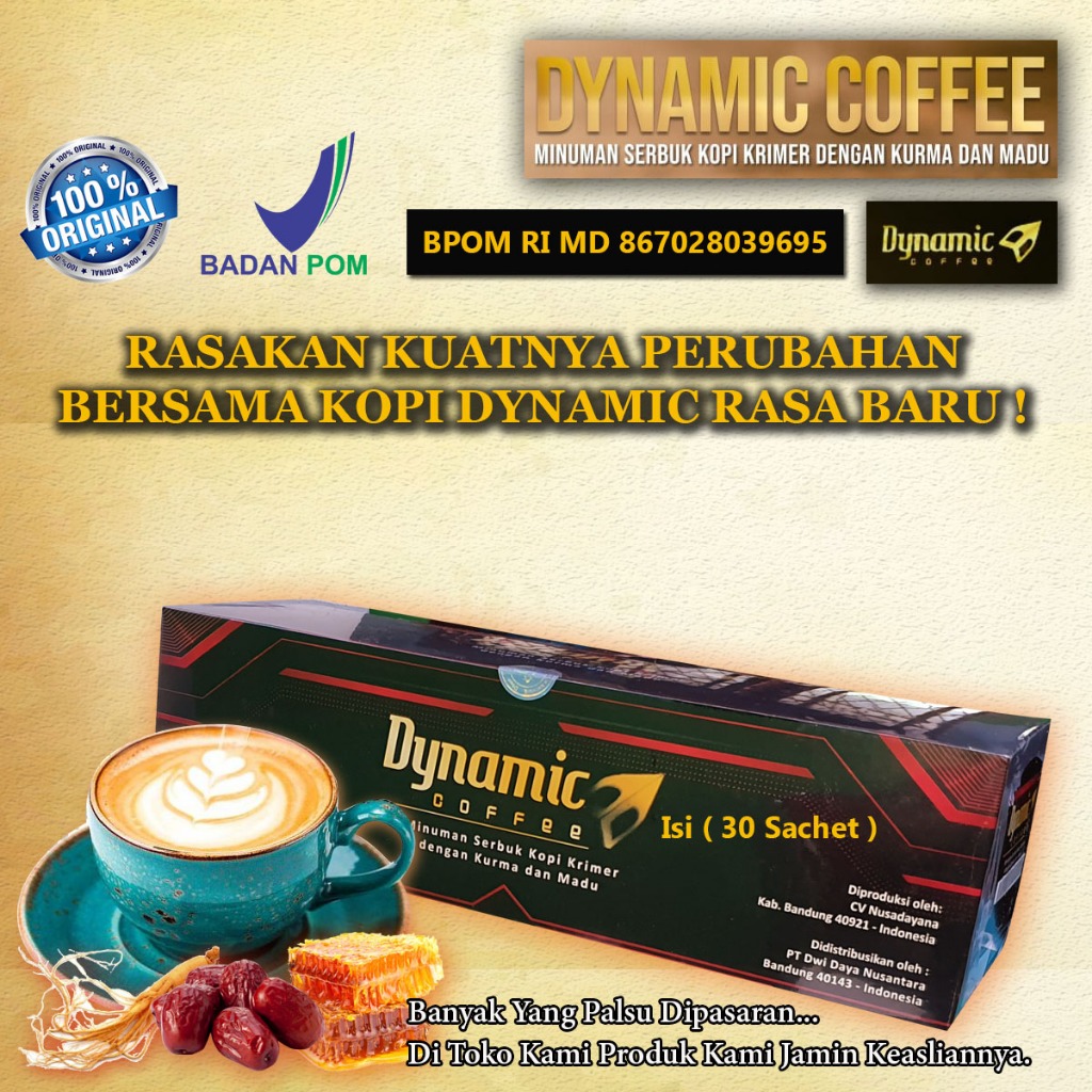 

Dynamic Coffe 30 Sachet @ 30 Gr Asli Original