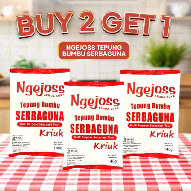 

NGEJOSS TEPUNG BUMBU SERBAGUNA 3x140gram (BELI 2 GRATIS 1)