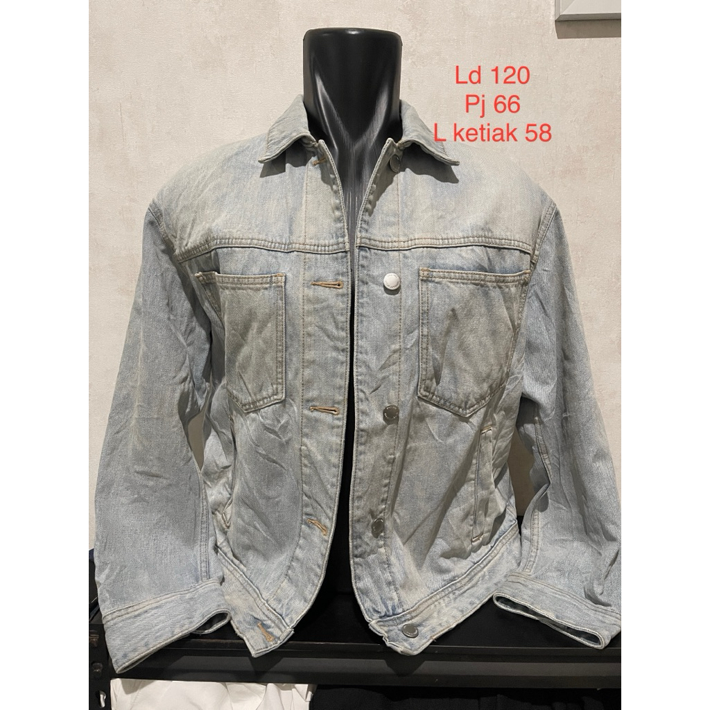 Spao denim jacket for man jaket denim jaket jeans oversize pria size XL