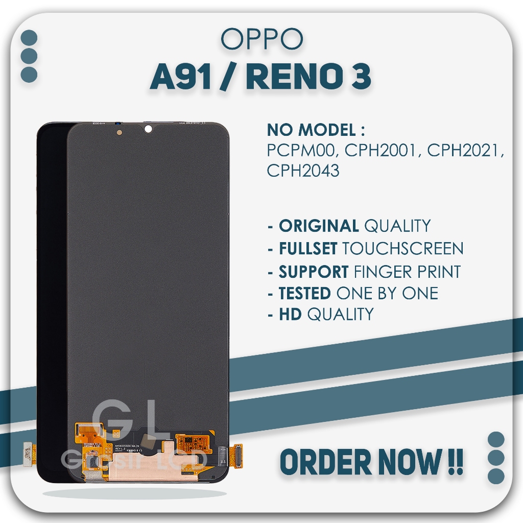 Grosir LCD Oppo A91 / LCD Oppo Reno 3 - Finger Print Fullset Touch Screen