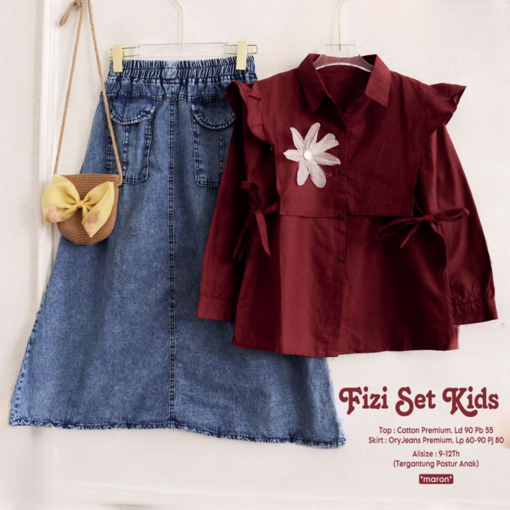 (COD) Fizi set/ elvy set kids ORI Moza// setelan anak usia 8-12tahun