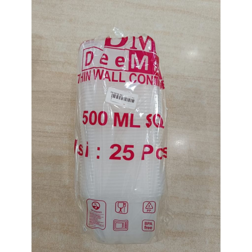 Thin Wall Food Container Kotak 500ml