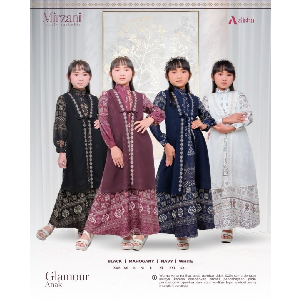 DRESS KIDS LUXURY & GLAMOUR MIRZANI FAMSET TANPA HIJAB