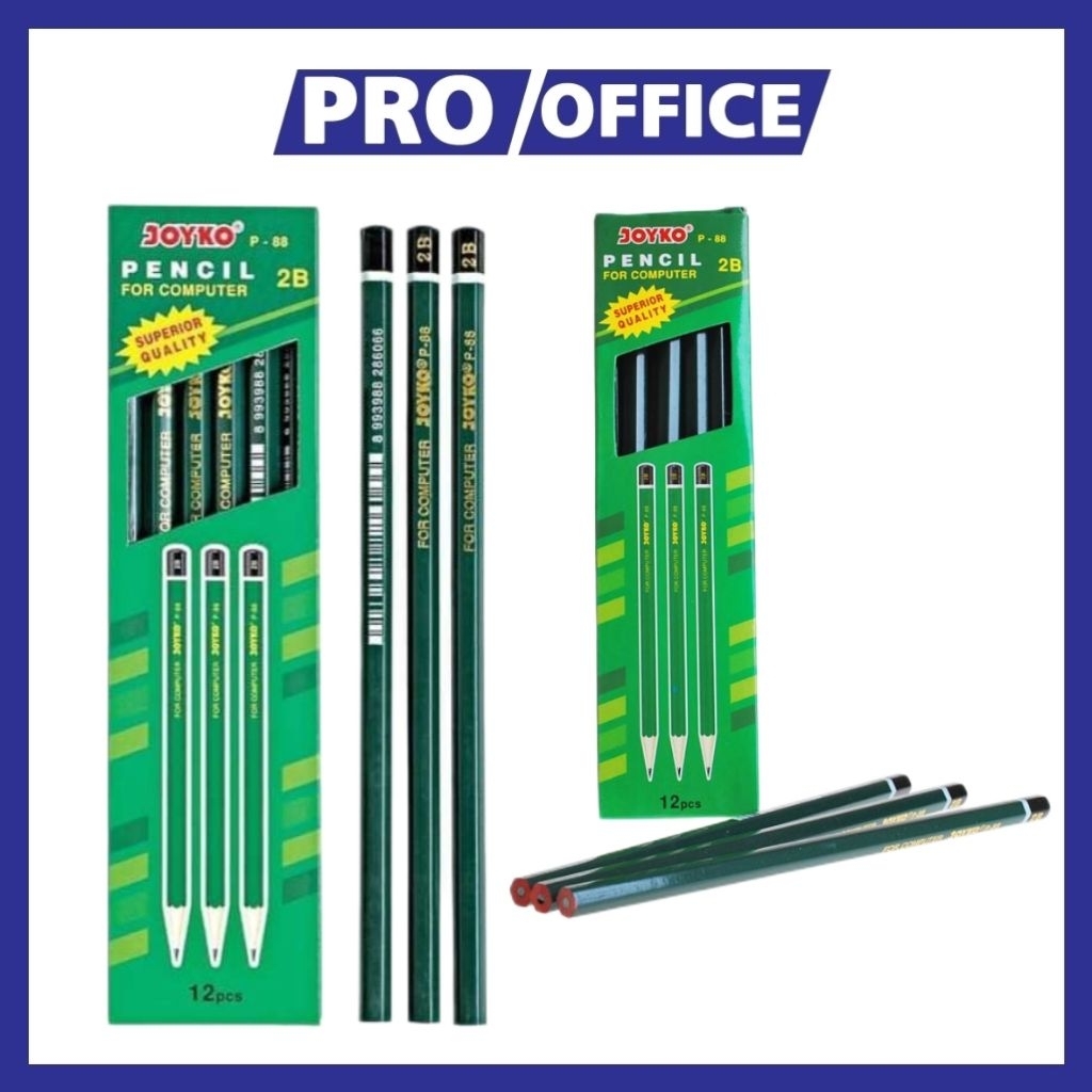 

ProOffice - Joyko Pencil P-88 2B (1 Box Isi 12 Pcs) – Pensil Tulis Sekolah & Kantor