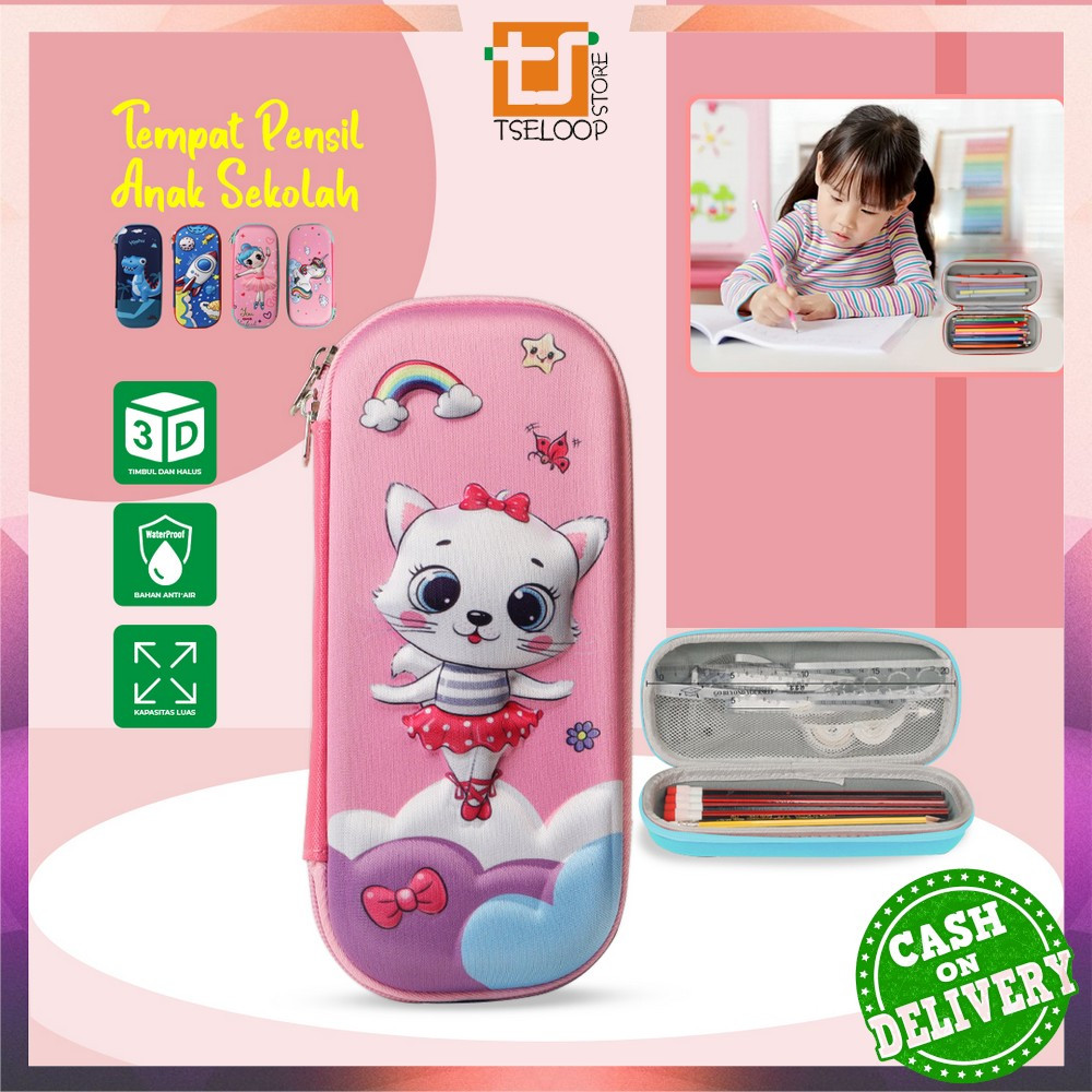 

EC OFM-A39 Kotak Pensil 3D Karakter Timbul Tempat Pensil Anak Sekolah TK / Tempat Penyimpanan Alat Tulis Anti Air Import