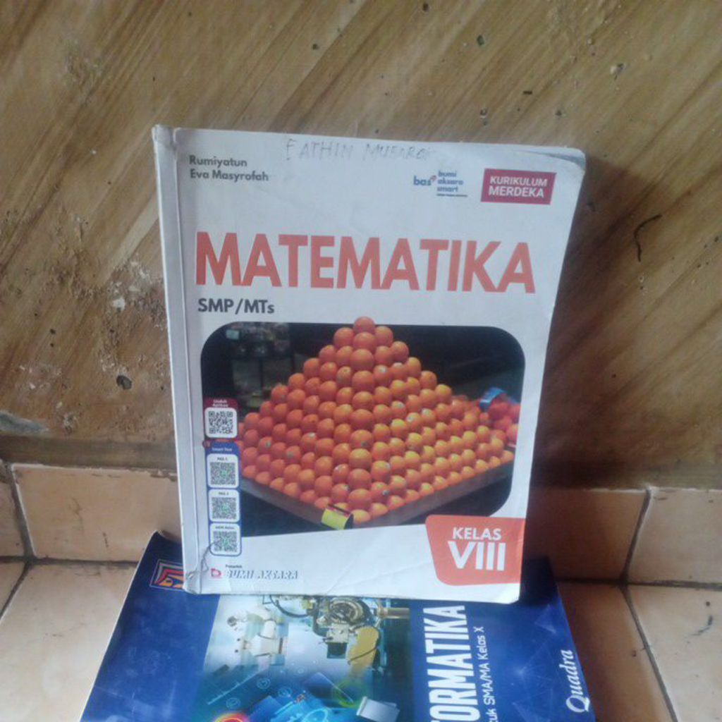 buku bekas; Matematika untuk SMP kelas 8 Kurikulum Merdeka Bumi Aksara