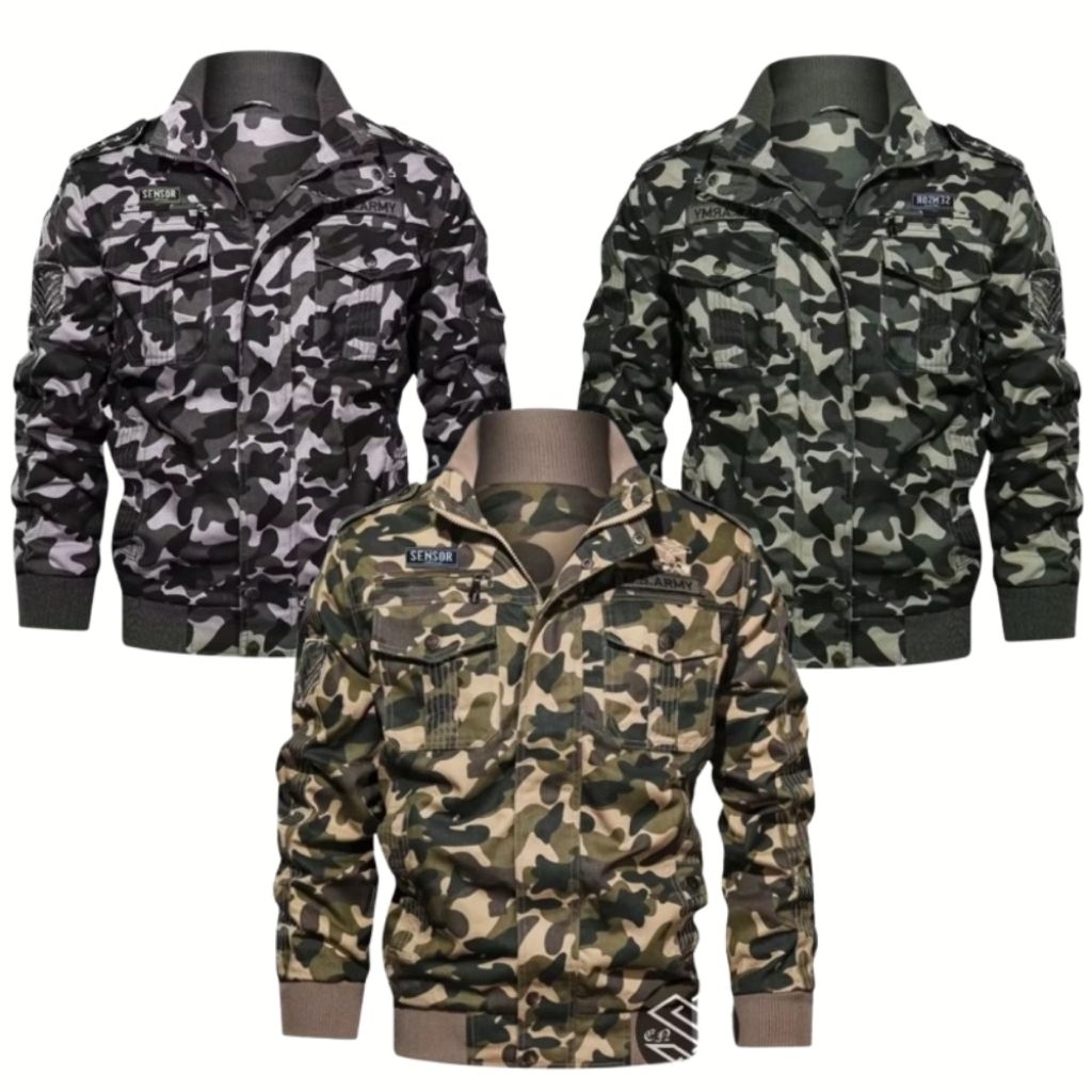 Jaket AKN Jaket Bomber Jaket Pria Jaket Loreng Cambo Jaket Style Korea oversize L-XXL