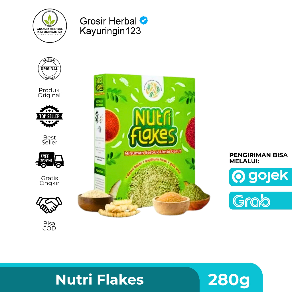 

Nutriflakes Sereal Umbi Garut Asam Lambung - Ampuh Mengatasi Asam Lambung Gerd, Maag 1 Box