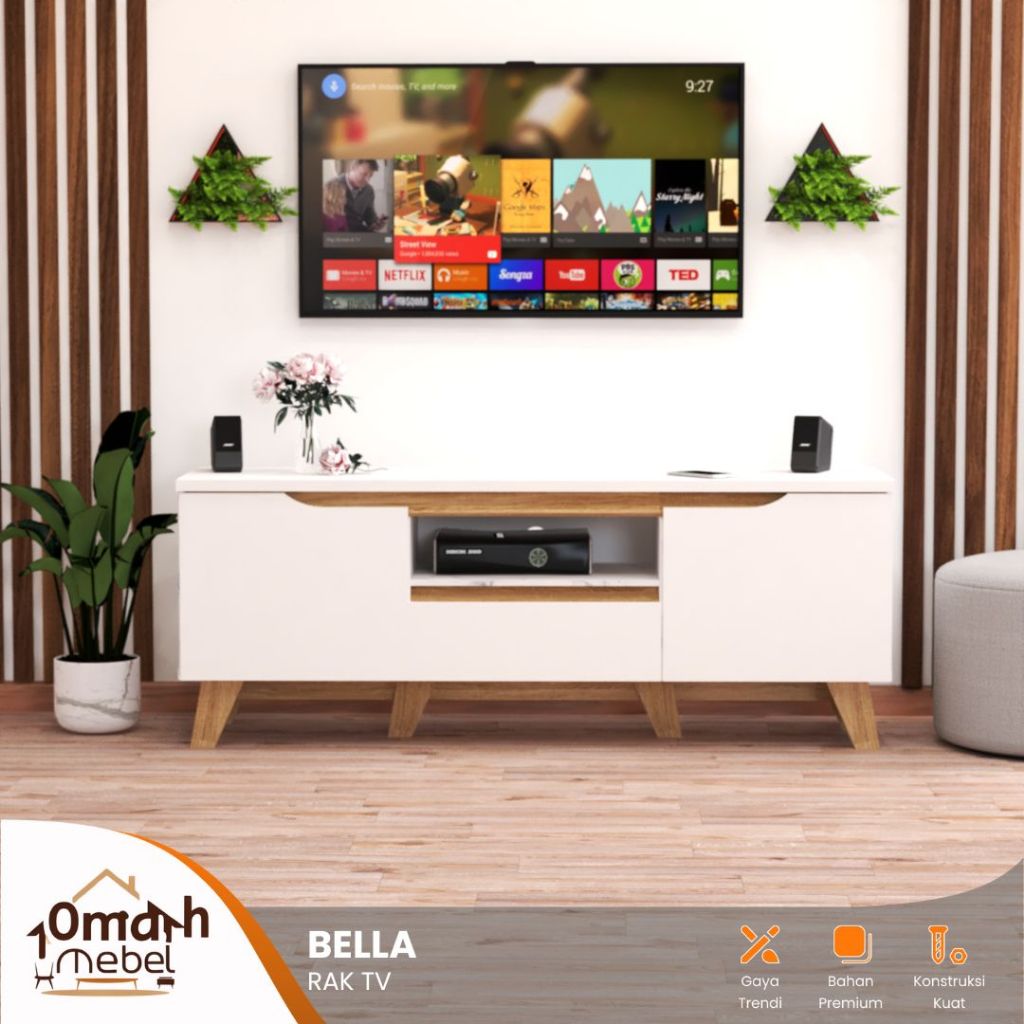 OMAH MEBEL SURABAYA - Rak Tv series Bella Rak Tv minimalis Aesthetic Terbaru Kabinet penyimpanan TV